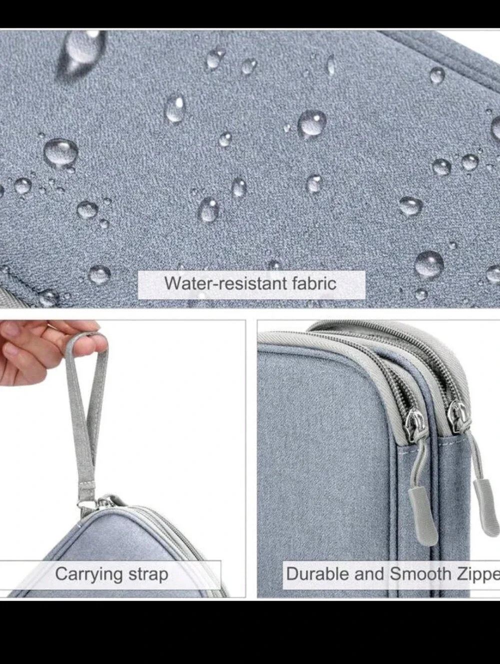 PORTABLE ELECTRONICS ACCESSORY ORGANIZER- GRAY COLOR 